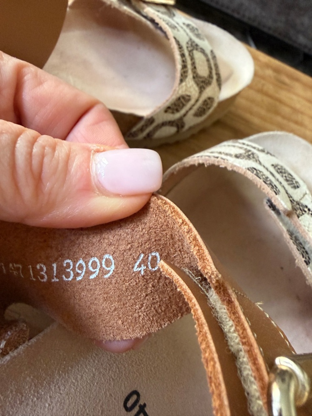 Mephisto Lissandra Cork Wedge Platform Sandals Leather Brown Cream Gold Size 10 - Picture 13 of 14